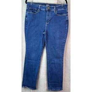 NYDJ Marilyn Straight Women's Jeans Size 14 Medium Blue Wash